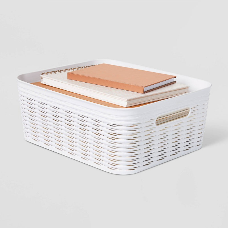 Wave Medium Storage Bin White - Brightroom