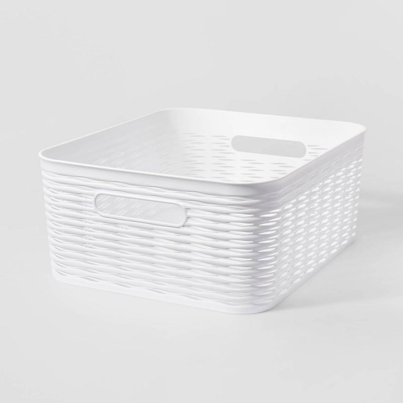 Wave Medium Storage Bin White - Brightroom