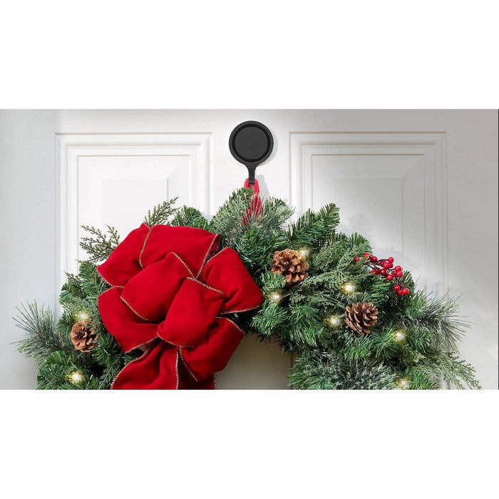Haute Decor 4.7" Attract Magnetic Christmas Wreath Hanger Matte Black