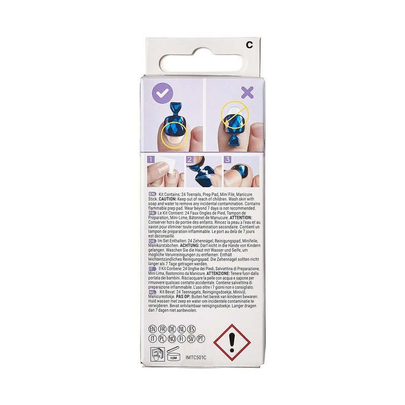 imPRESS Press-On Manicure Square Fake Toenails - Rose Mist - 27ct