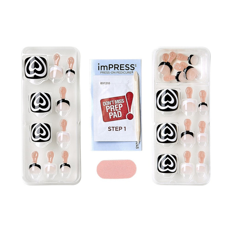 imPRESS Press-On Manicure Square Fake Toenails - Rose Mist - 27ct