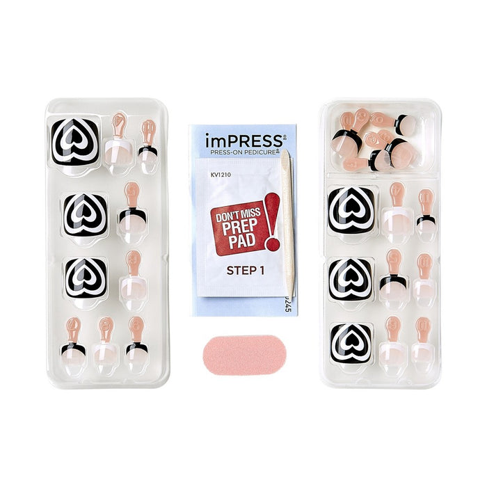 imPRESS Press-On Manicure Square Fake Toenails - Rose Mist - 27ct