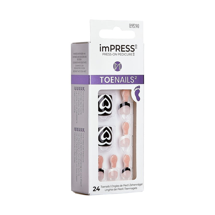 imPRESS Press-On Manicure Square Fake Toenails - Rose Mist - 27ct