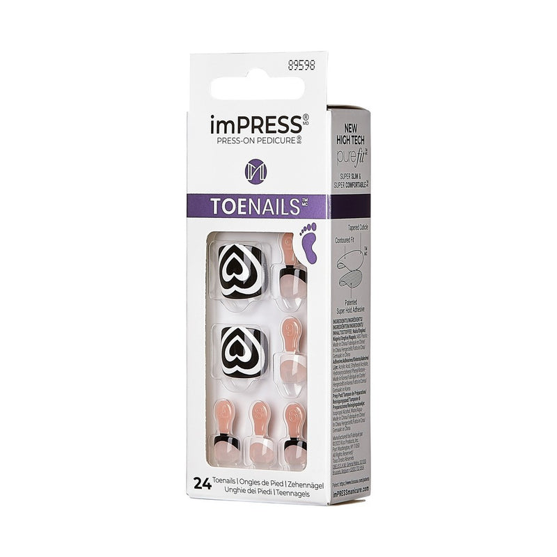 imPRESS Press-On Manicure Square Fake Toenails - Rose Mist - 27ct
