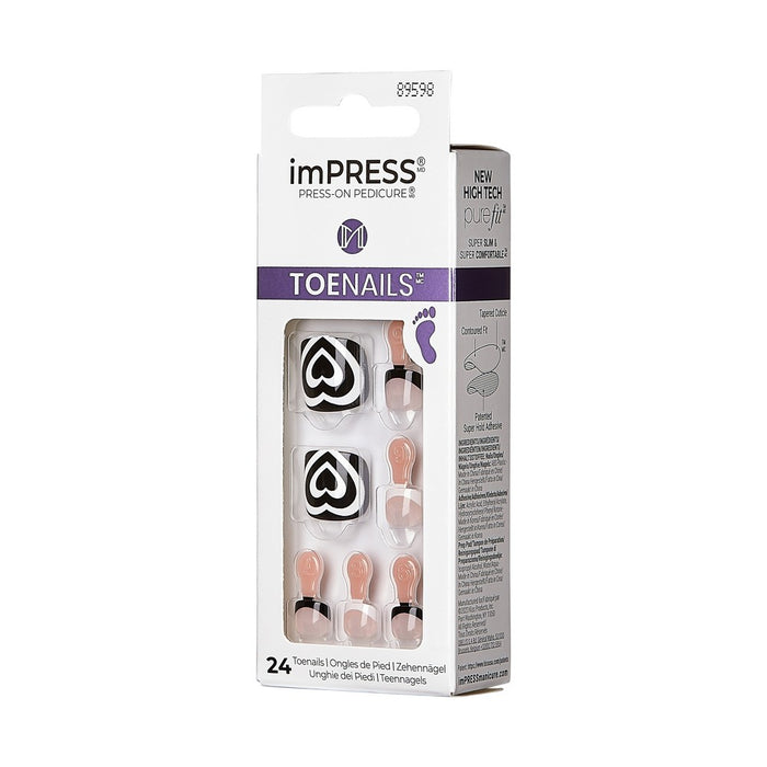 imPRESS Press-On Manicure Square Fake Toenails - Rose Mist - 27ct