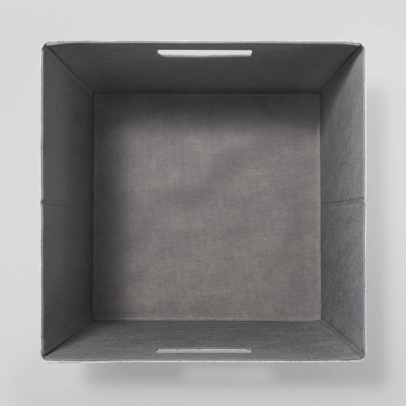 13" x 13" Fabric Bin Chunky Linen Fossil - Brightroom