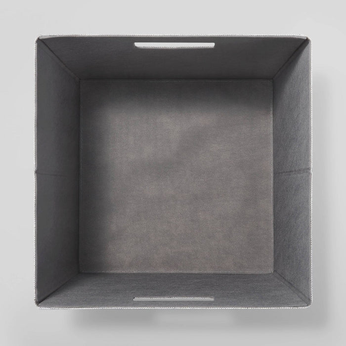 13" x 13" Fabric Bin Chunky Linen Fossil - Brightroom