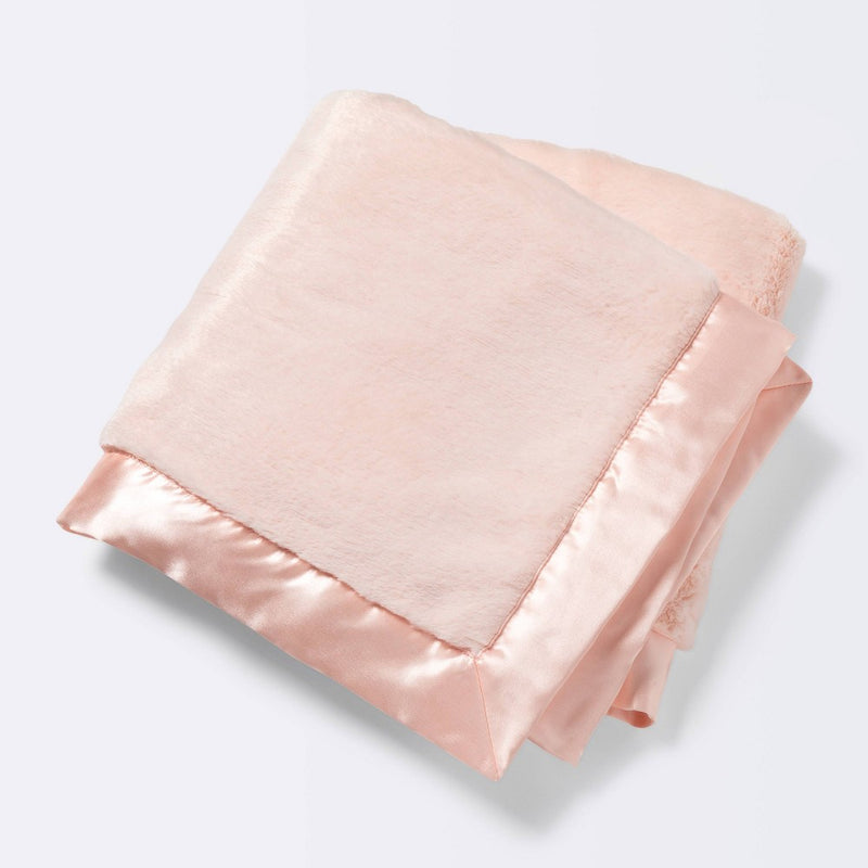 Solid Satin Edge Plush Blanket - Cloud Island Pink
