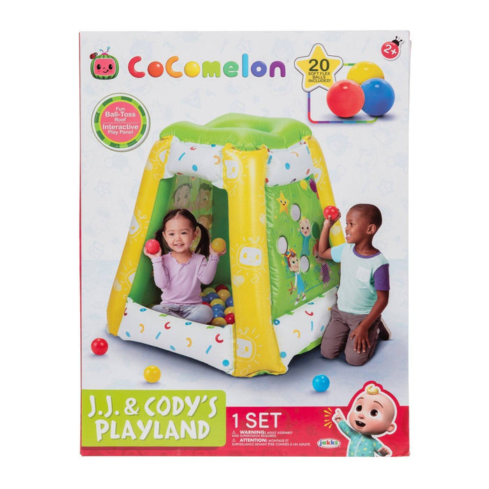 Cocomelon Inflatable Kids Ball Pit Playland with 20 Soft Flex Balls