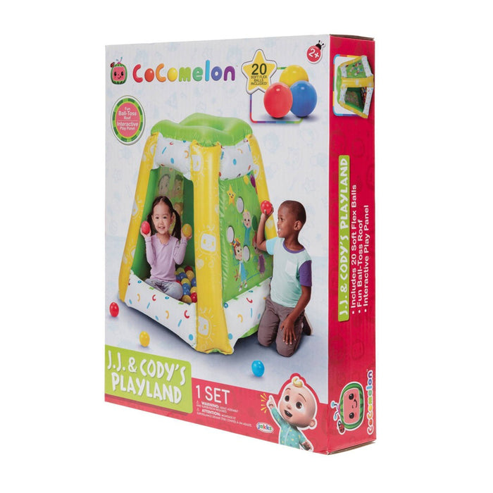 Cocomelon Inflatable Kids Ball Pit Playland with 20 Soft Flex Balls