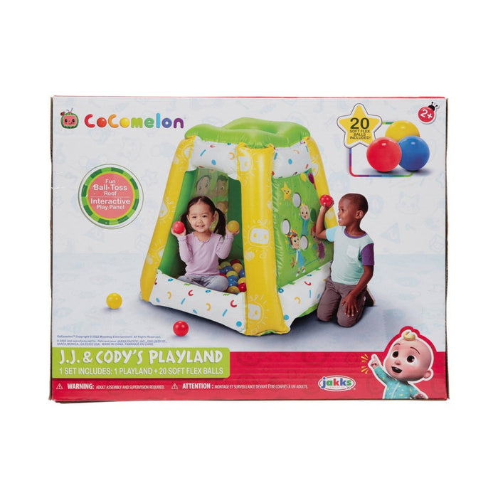 Cocomelon Inflatable Kids Ball Pit Playland with 20 Soft Flex Balls
