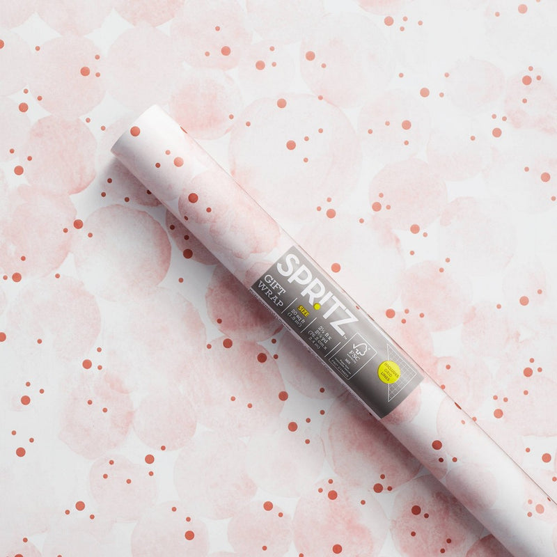 Waterdot Gift Wrapping Paper Pink/White - Spritz (LOCAL PICKUP ONLY)