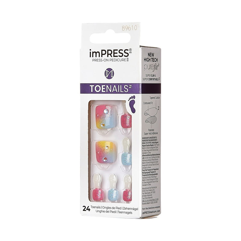 imPRESS Press-On Manicure Square Fake Toenails - Better Days - 27ct