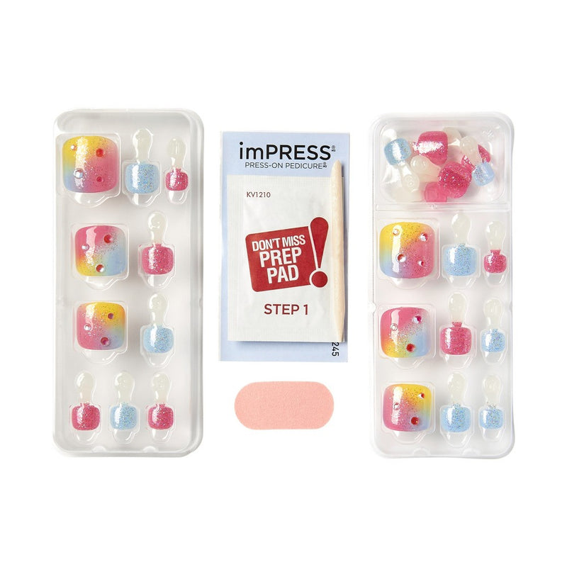 imPRESS Press-On Manicure Square Fake Toenails - Better Days - 27ct
