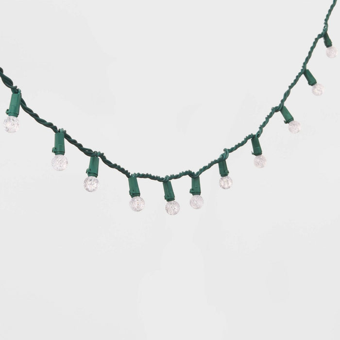 60ct LED Faceted Sphere Christmas String Lights Warm White with Green Wire - Wondershop