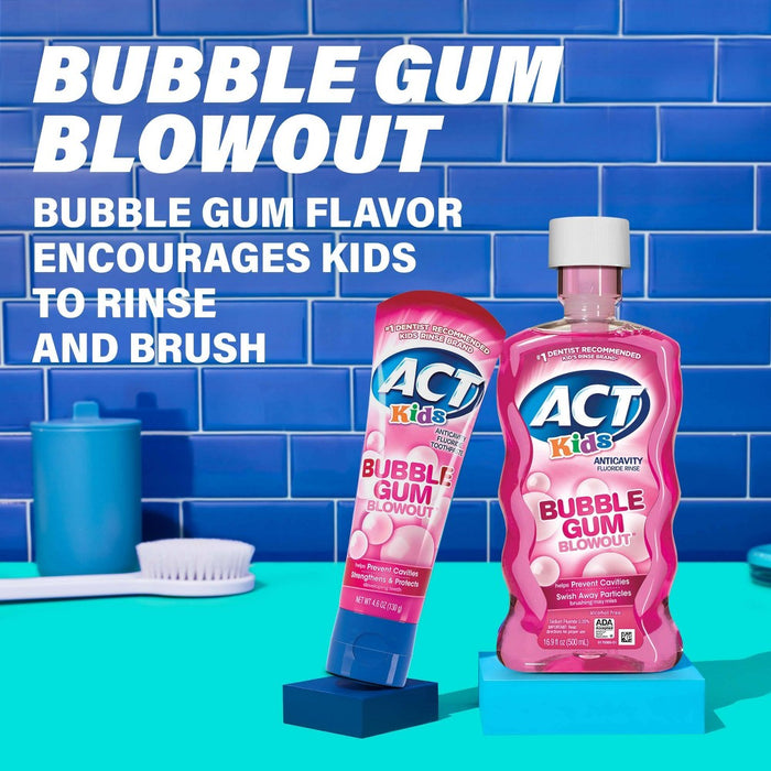ACT Kids' Bubblegum Blowout Fluoride Rinse - 16.9oz