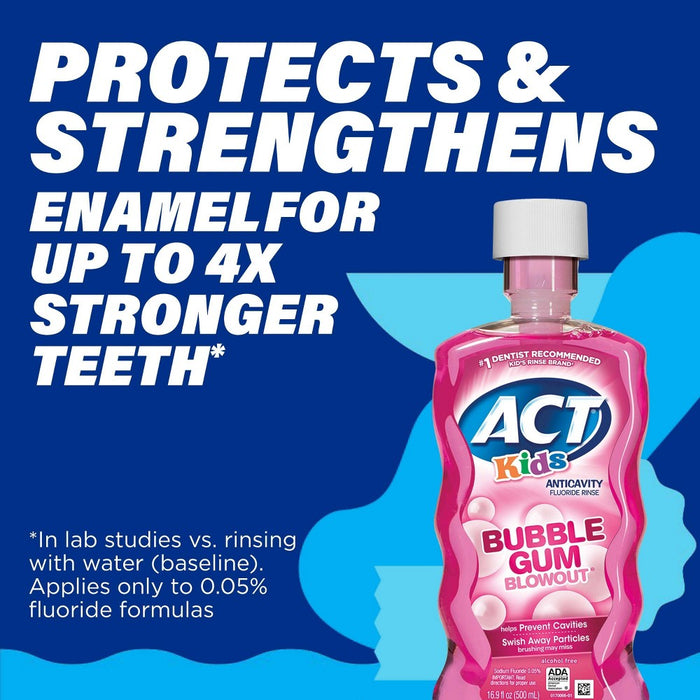 ACT Kids' Bubblegum Blowout Fluoride Rinse - 16.9oz