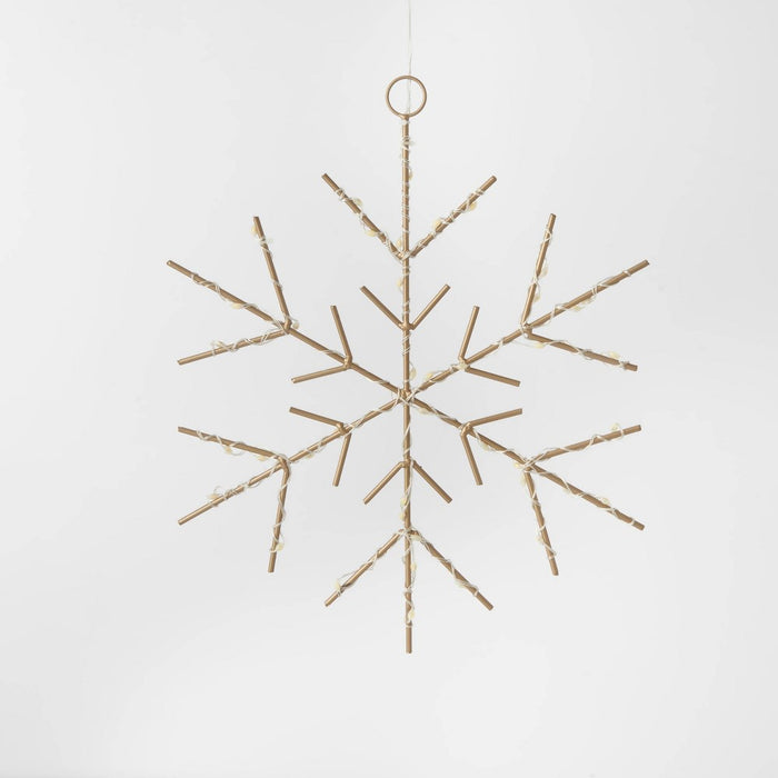 Christmas LED Gold Snowflake Novelty Sculpture with Warm White Twinkle Lights - Wondershop