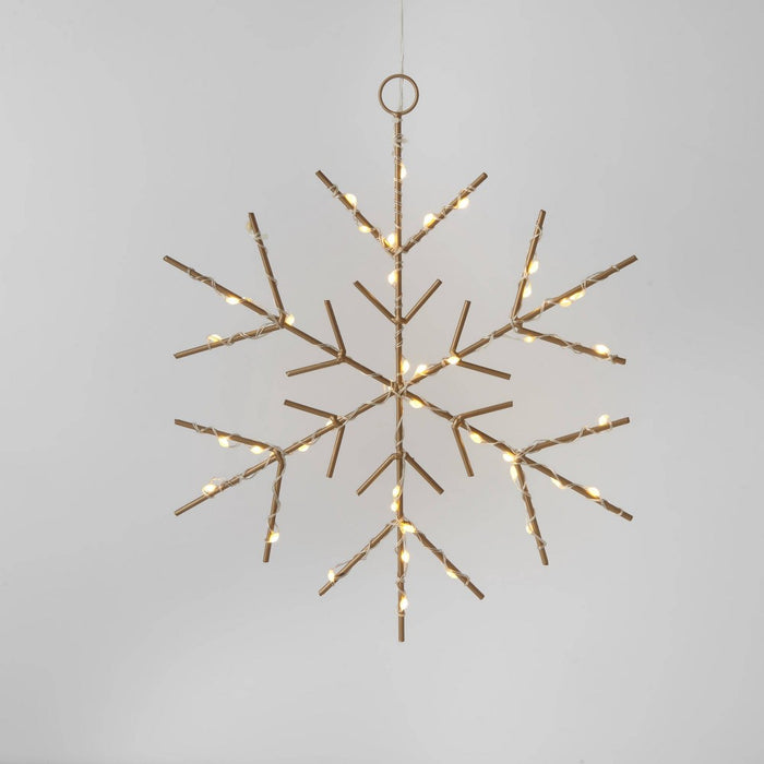 Christmas LED Gold Snowflake Novelty Sculpture with Warm White Twinkle Lights - Wondershop