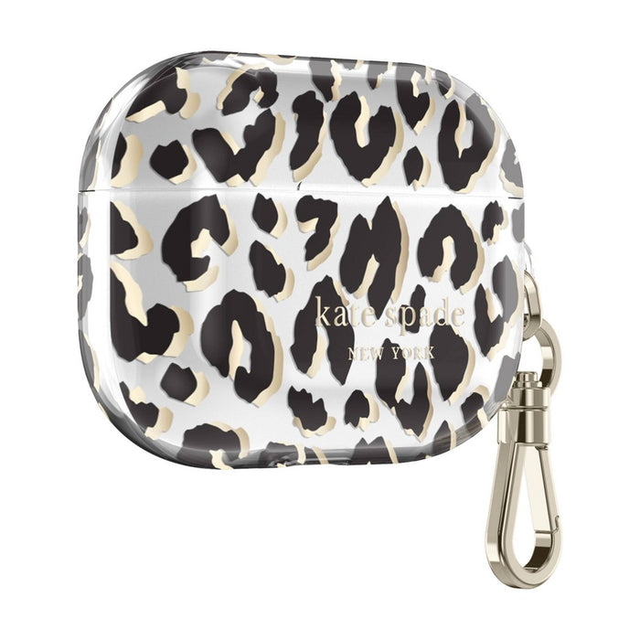Kate Spade New York Protective AirPods Pro Case - City Leopard Black/Gold Foil/Clear
