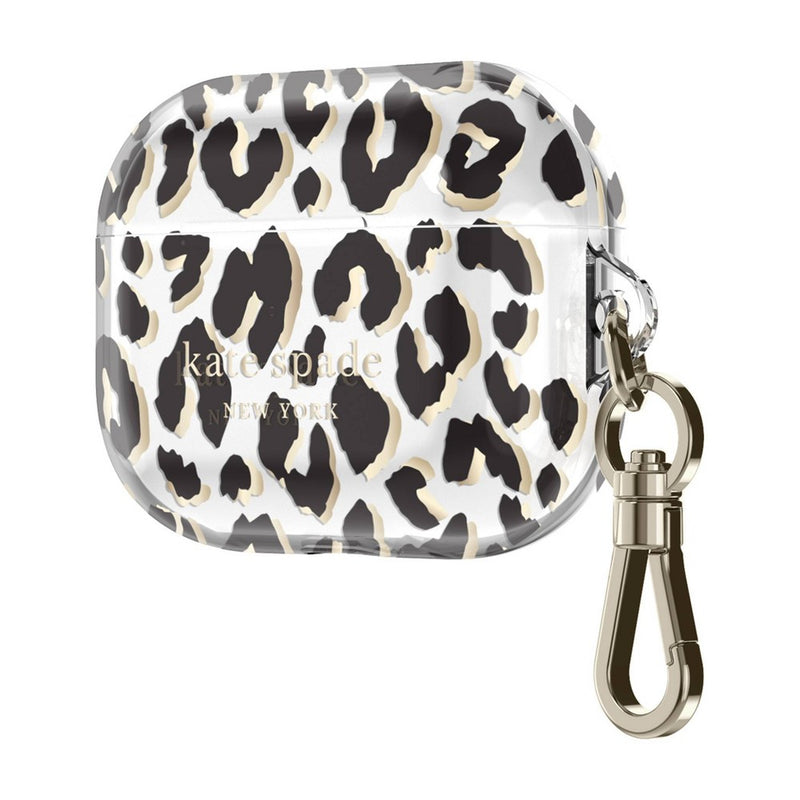 Kate Spade New York Protective AirPods Pro Case - City Leopard Black/Gold Foil/Clear