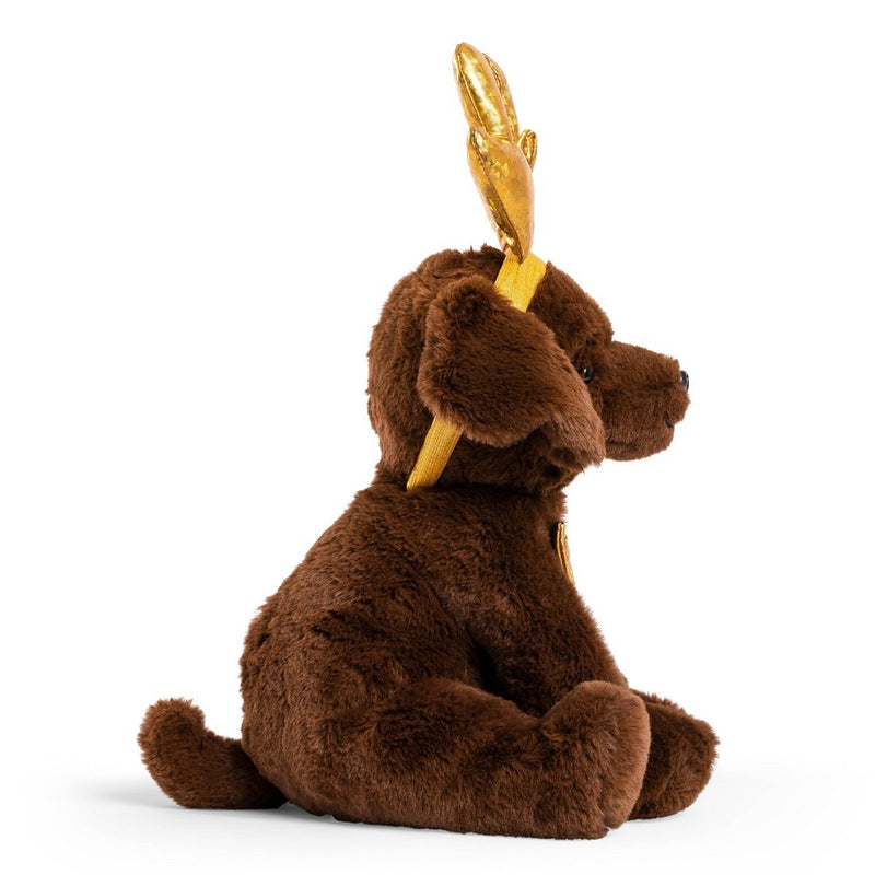 FAO Schwarz Cheers 4 Antlers Chocolate Labrador 12" Stuffed Animal with Removable Wear-and-Share Ears