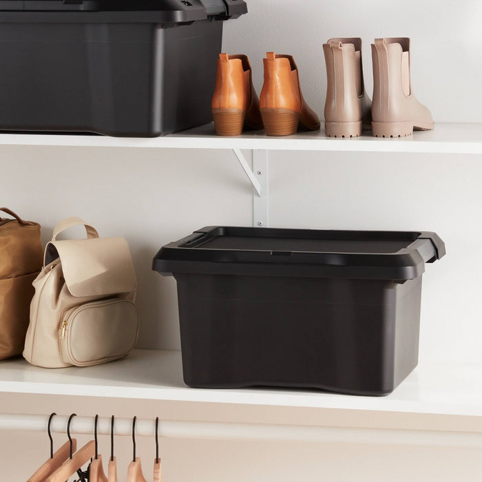 S Latching Storage Tote Black - Brightroom
