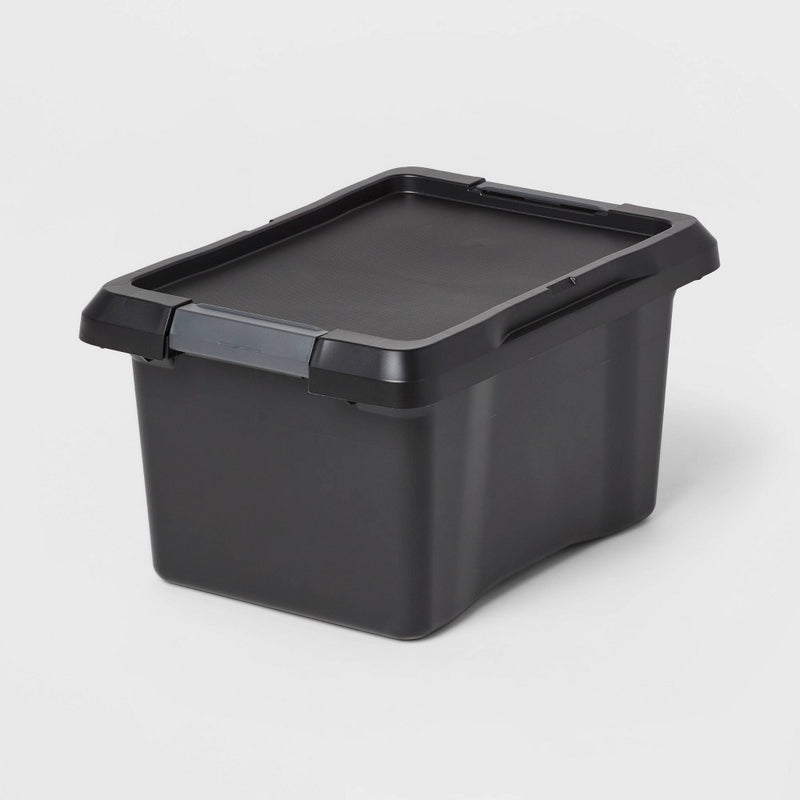 S Latching Storage Tote Black - Brightroom