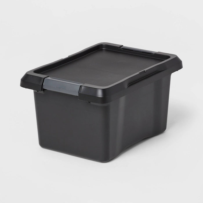 S Latching Storage Tote Black - Brightroom