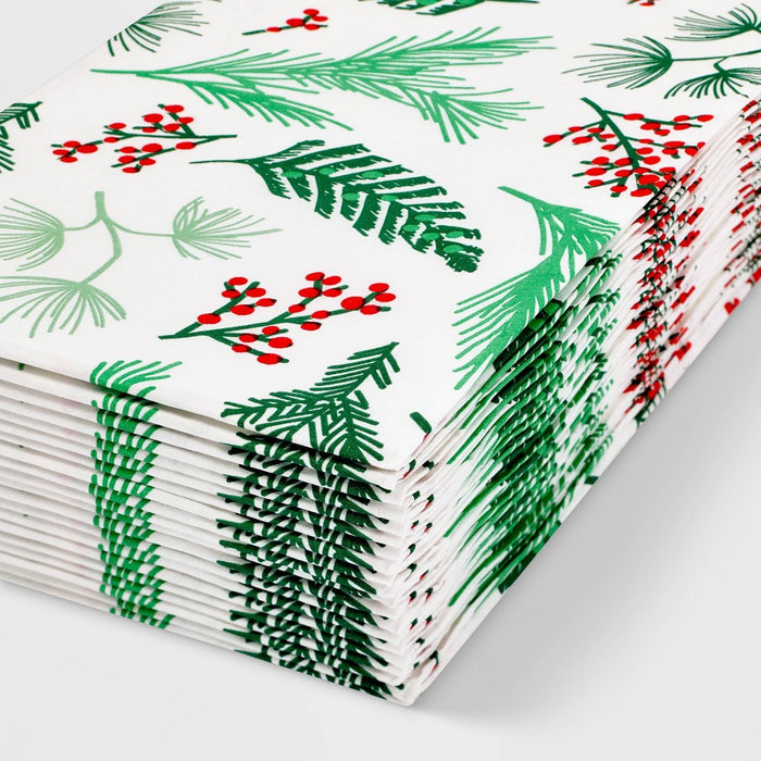 20ct Holly Holiday Guest Towel - Spritz