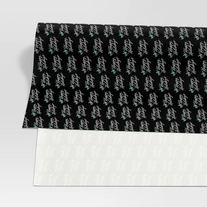 50 sq ft 'Happy Holidays' Christmas Gift Wrap Black - Wondershop (LOCAL PICKUP ONLY)