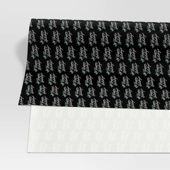 50 sq ft 'Happy Holidays' Christmas Gift Wrap Black - Wondershop