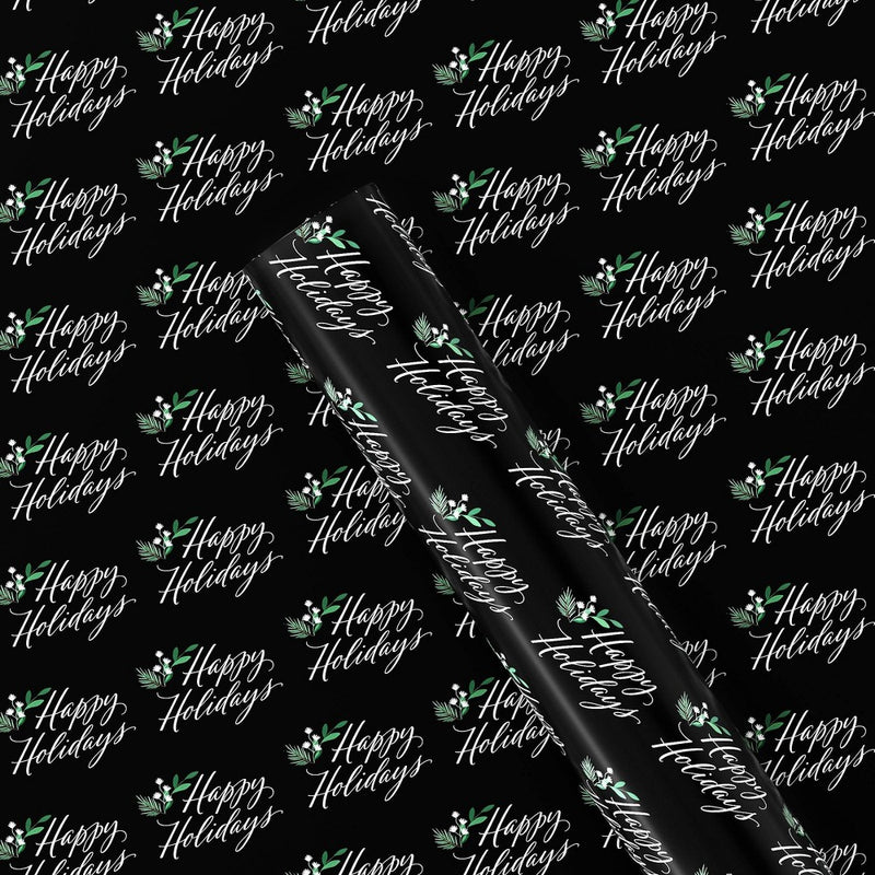 50 sq ft 'Happy Holidays' Christmas Gift Wrap Black - Wondershop (LOCAL PICKUP ONLY)