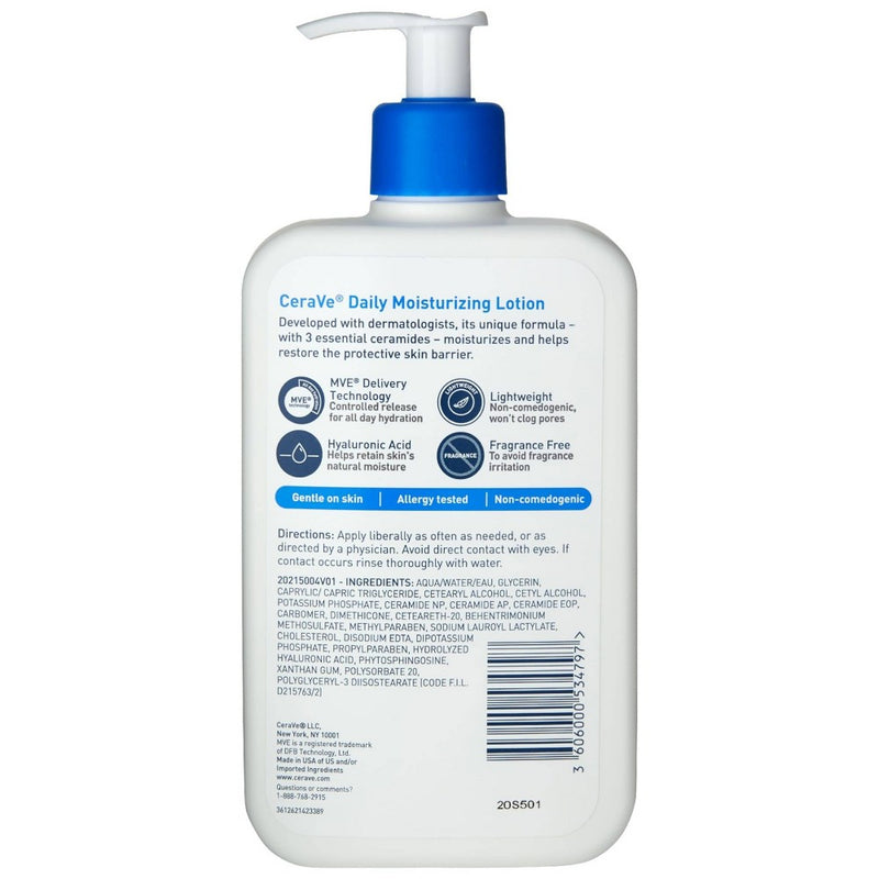 CeraVe Daily Face and Body Moisturizing Lotion for Normal to Dry Skin - Fragrance Free - 16 fl oz