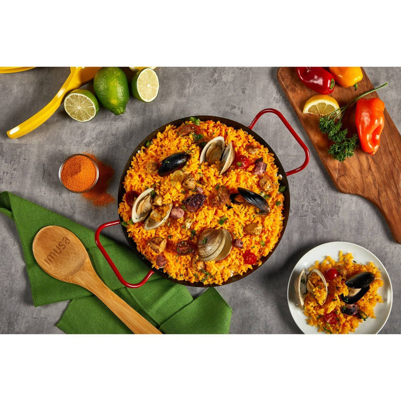 IMUSA 10" Coated Nonstick Paella Pan with Red Handles