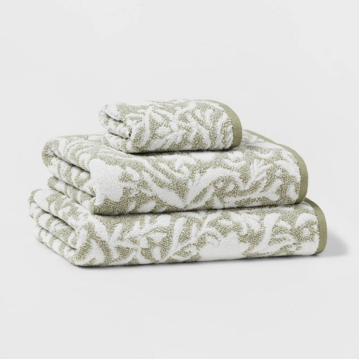 Performance Plus Oversized Bath Towel Light Green Floral - Threshold