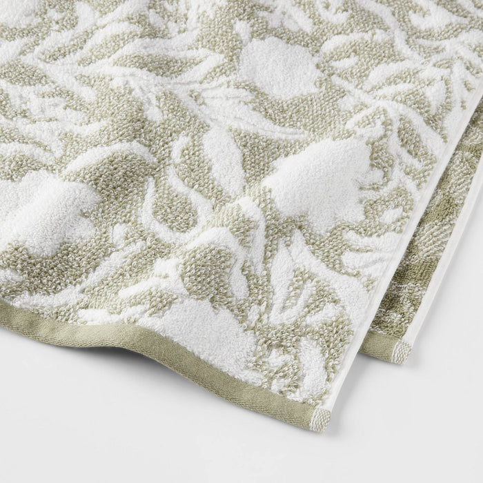 Performance Plus Oversized Bath Towel Light Green Floral - Threshold