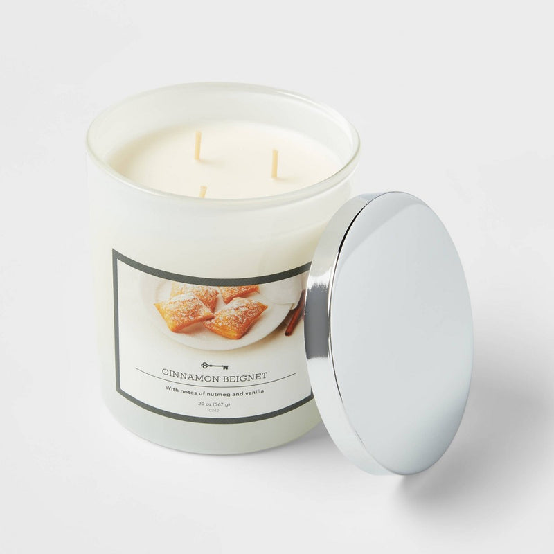 3-Wick 20oz Glass Jar Cinnamon Beignet Candle - Threshold