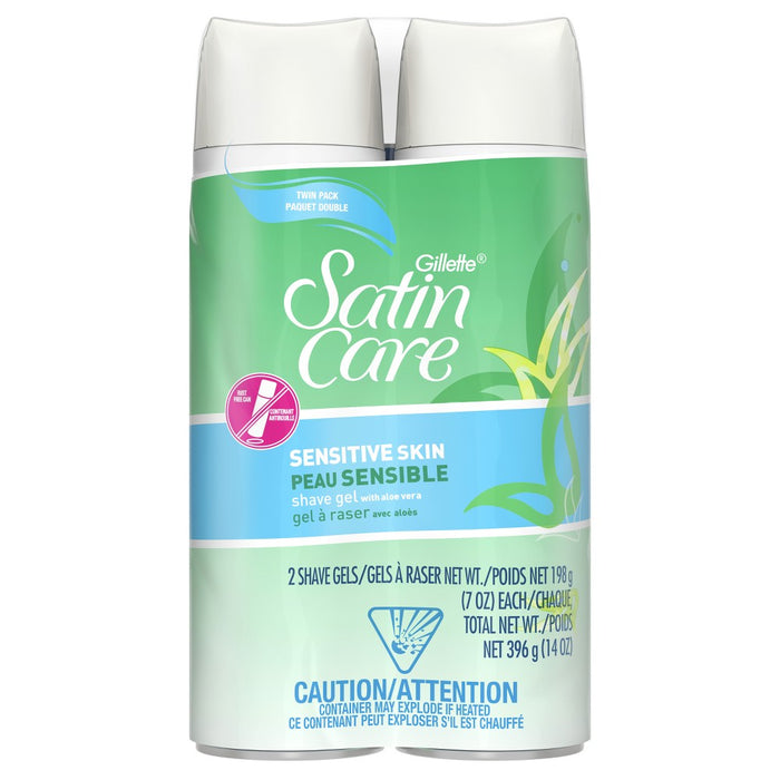 Gillette Satin Care Sensitive Skin Women's Shave Gel Twin Pack - 7oz/2pk