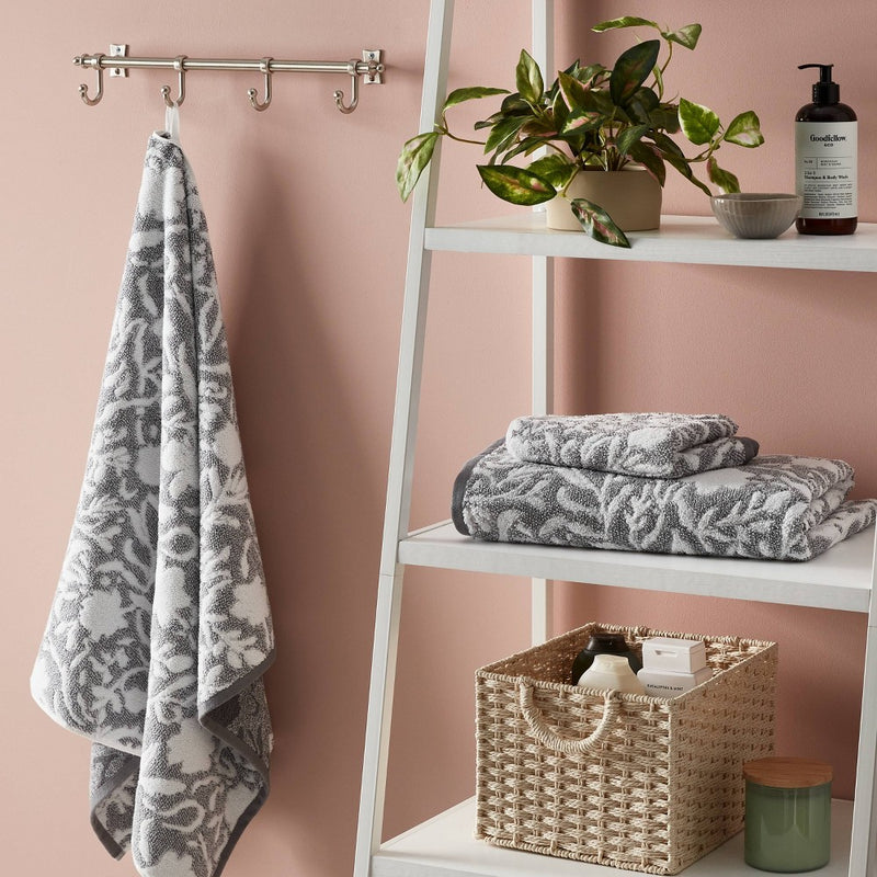Performance Plus Oversized Bath Towel Gray Floral - Threshold