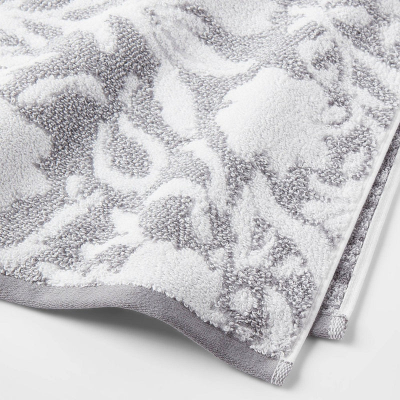 Performance Plus Oversized Bath Towel Gray Floral - Threshold