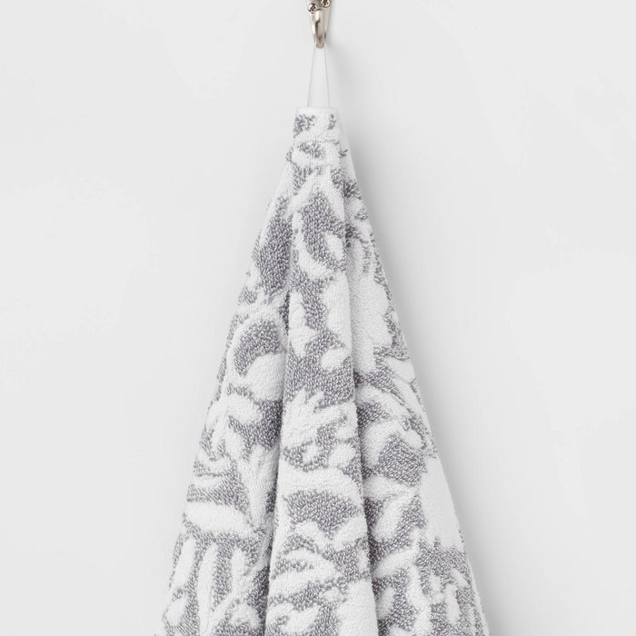 Performance Plus Oversized Bath Towel Gray Floral - Threshold