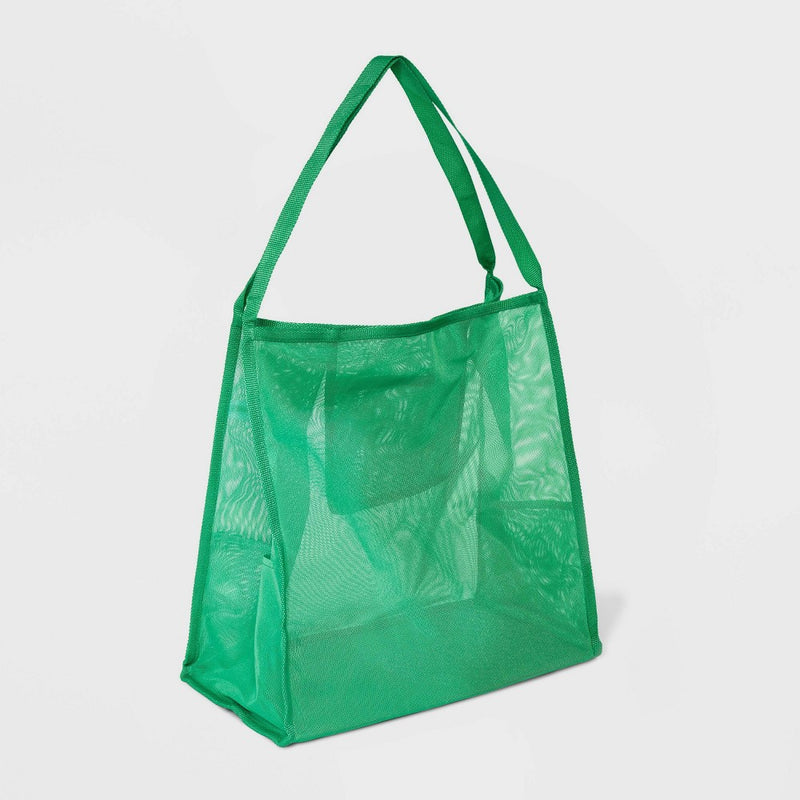 Mesh Shoulder Tote Handbag - Shade & Shore Green