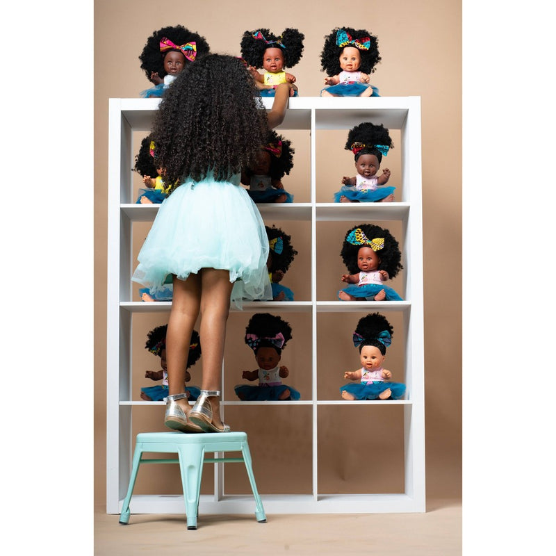 Orijin Bees Positively Puffy 12" Baby Bee Doll - Black Hair with Brown Eyes
