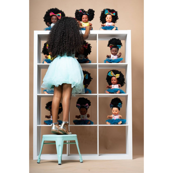 Orijin Bees Positively Puffy 12" Baby Bee Doll - Black Hair with Brown Eyes