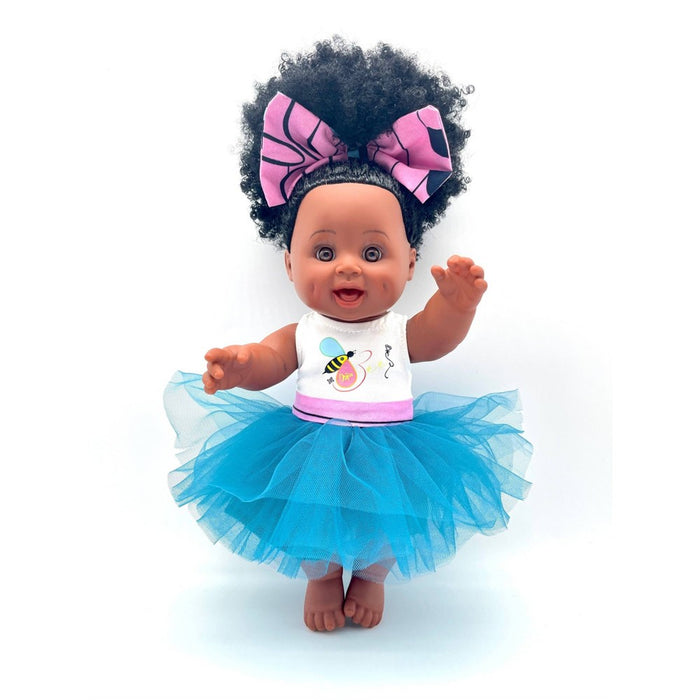 Orijin Bees Positively Puffy 12" Baby Bee Doll - Black Hair with Brown Eyes