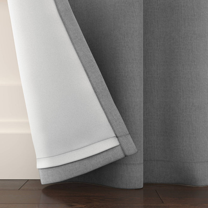 2pk 84"x50" Aruba Blackout Curtain Panels Charcoal - Threshold