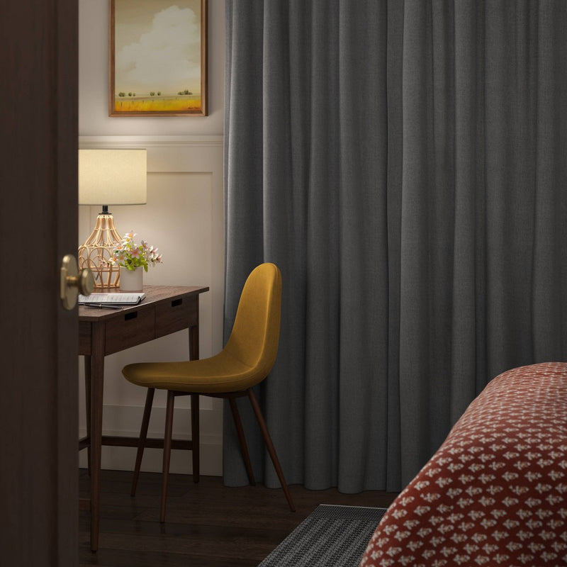 2pk 84"x50" Aruba Blackout Curtain Panels Charcoal - Threshold