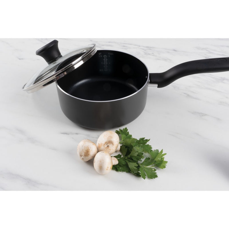 T-Fal 12pc Nonstick Aluminum Cookware Set Black