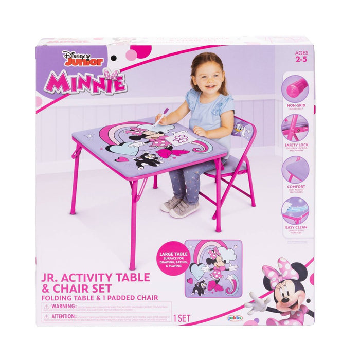 Disney Minnie Mouse Junior Table and Chair Furniture Set for Kids for Activity Drawing and Eating